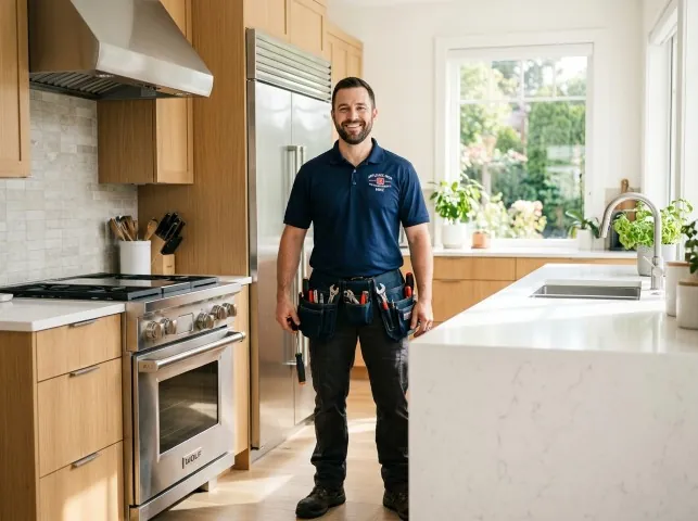 Appliance Repair Hero technician in a Bayport, MN kitchen after an appliance repair